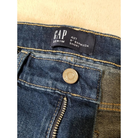 GAP NWT Woman's Bermuda Shorts Denim Jeans Mid Rise Stretch 9' Size 27 - Picture 6 of 11